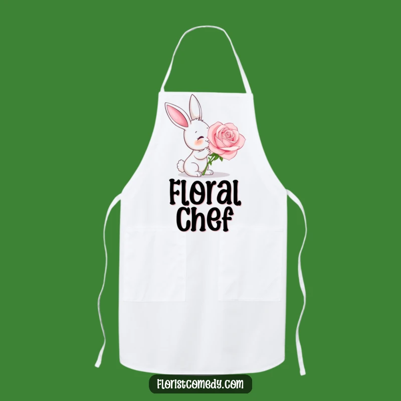 Funny Bunny Rose Apron - Sniff & Smile in the Kitchen