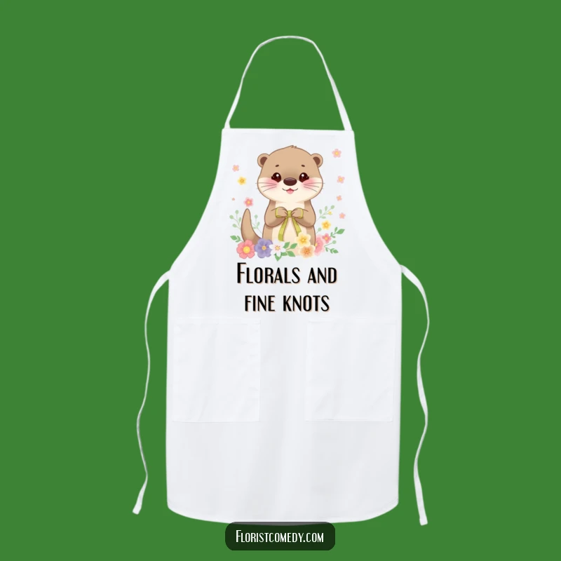 Funny Otter Chef Apron: Cheerful Florist Design - Kitchen Gift!
