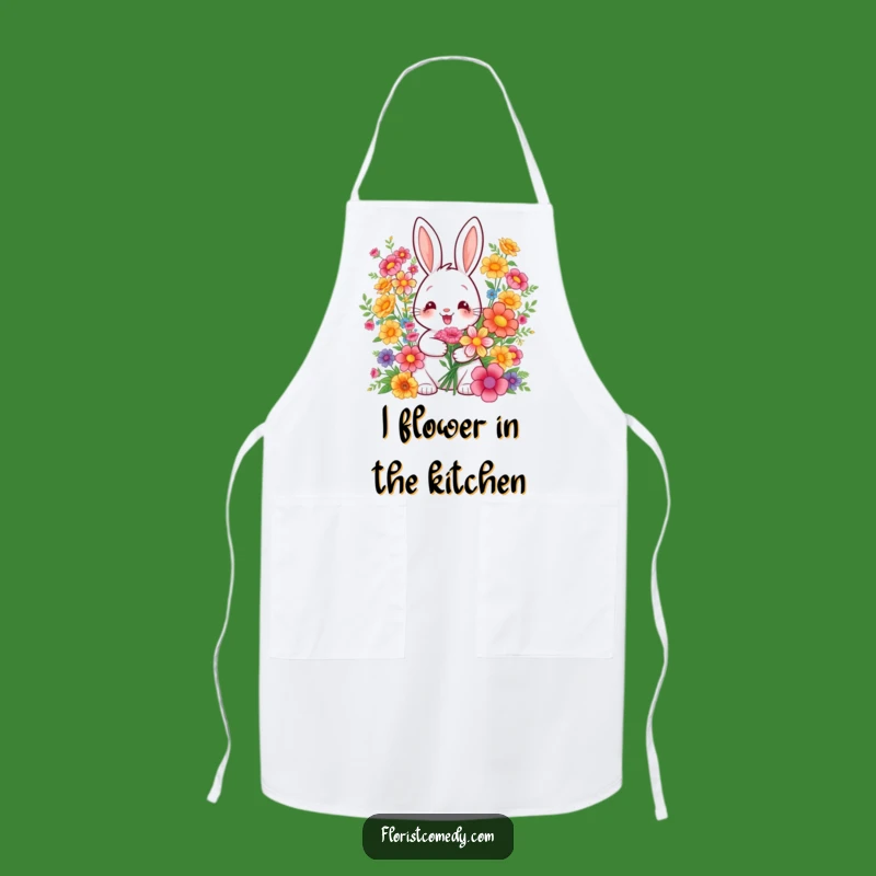 Funny Rabbit Florist Apron: Cook and Create with Cheerful Blooms