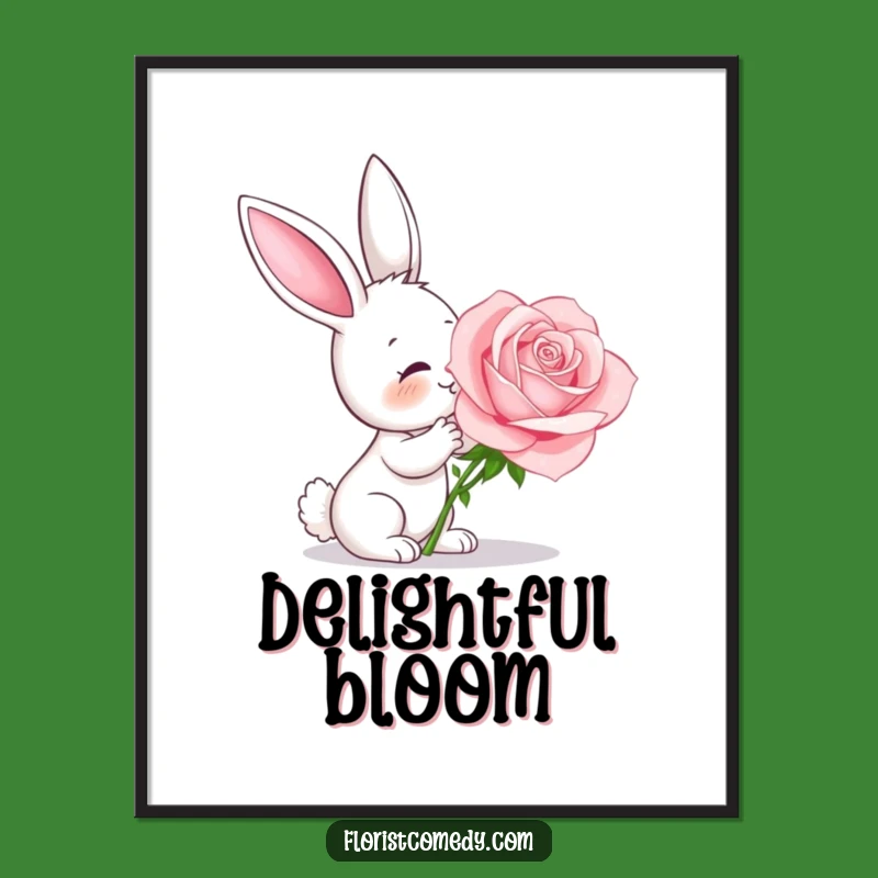 Funny Bunny Rose Digital Art - Instant Floral Delight & Joy