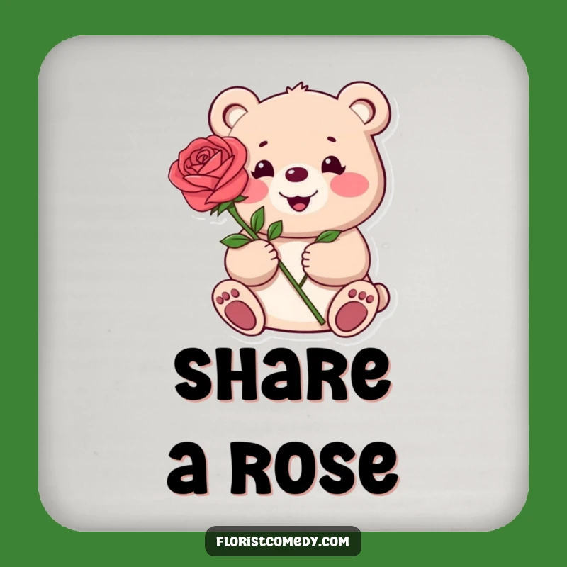Funny Bear Rose Coaster: Protect Surfaces with Sweet Style