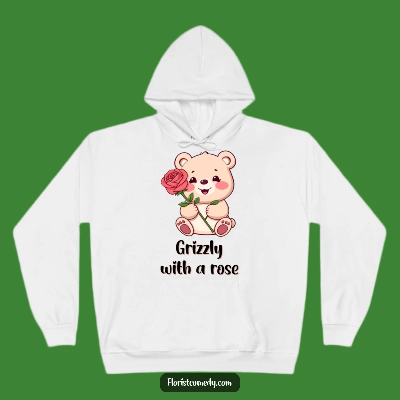 Cozy Funny Bear Hoodie: Warmth and Roses for Your Soul
