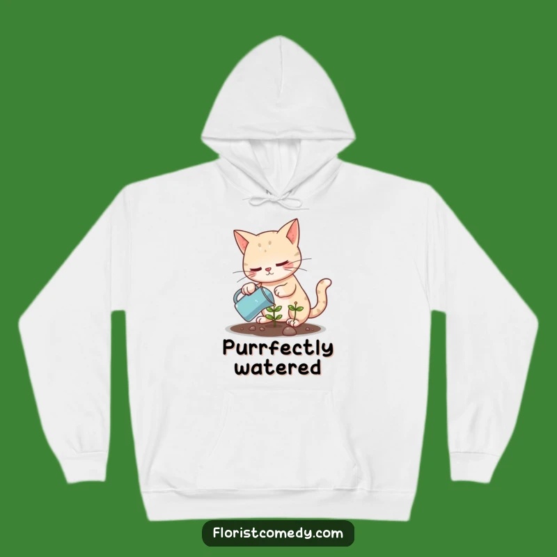 Cozy Funny Cat Plant Hoodie - Warmth for Dedicated Growers