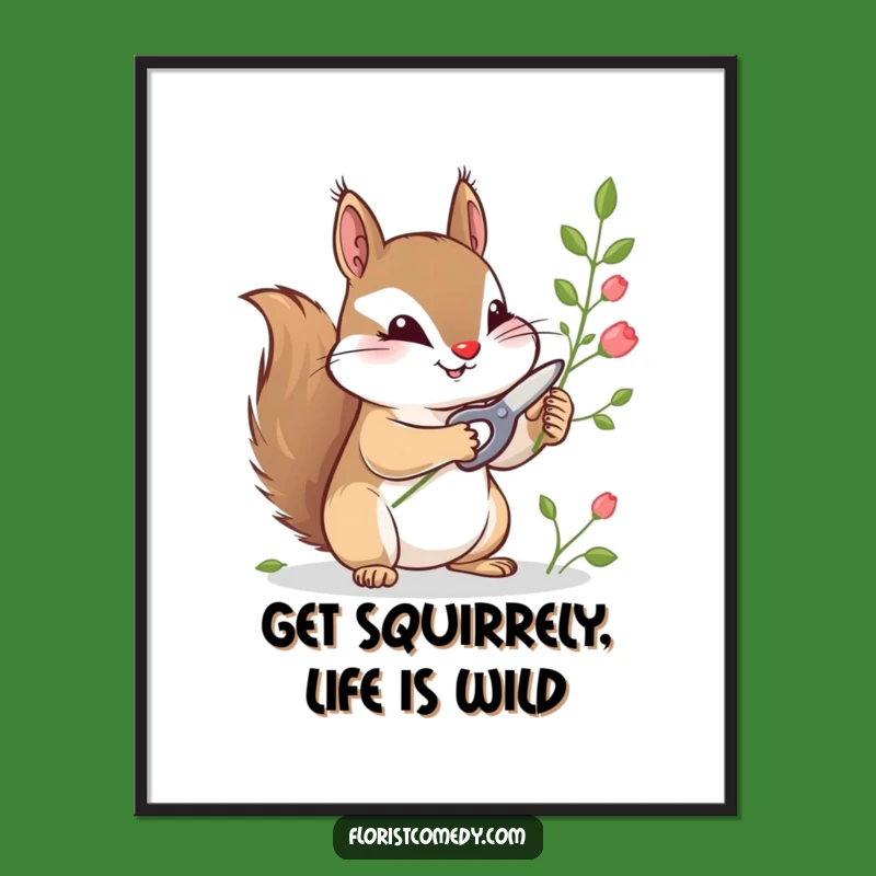 Funny Free Printable Wall Art: Curious Squirrel Gardener