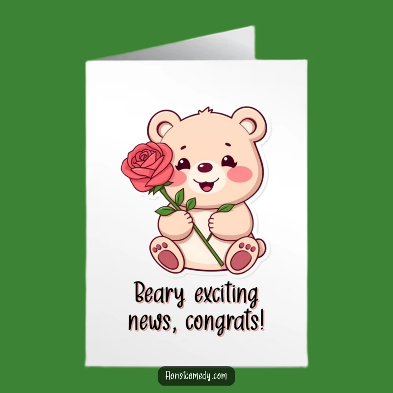 Free Printable Congratulations Card: Bear's Rose of Success