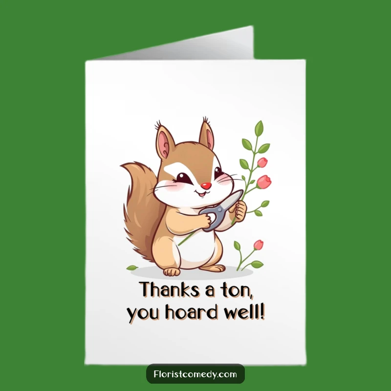 Free Printable Thank You Card: Squirrel Gardener