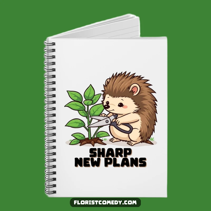Funny Hedgehog Gardener Notebook: Determined Hedgehog Trimming Plant, Creative Funny Gift for Writers