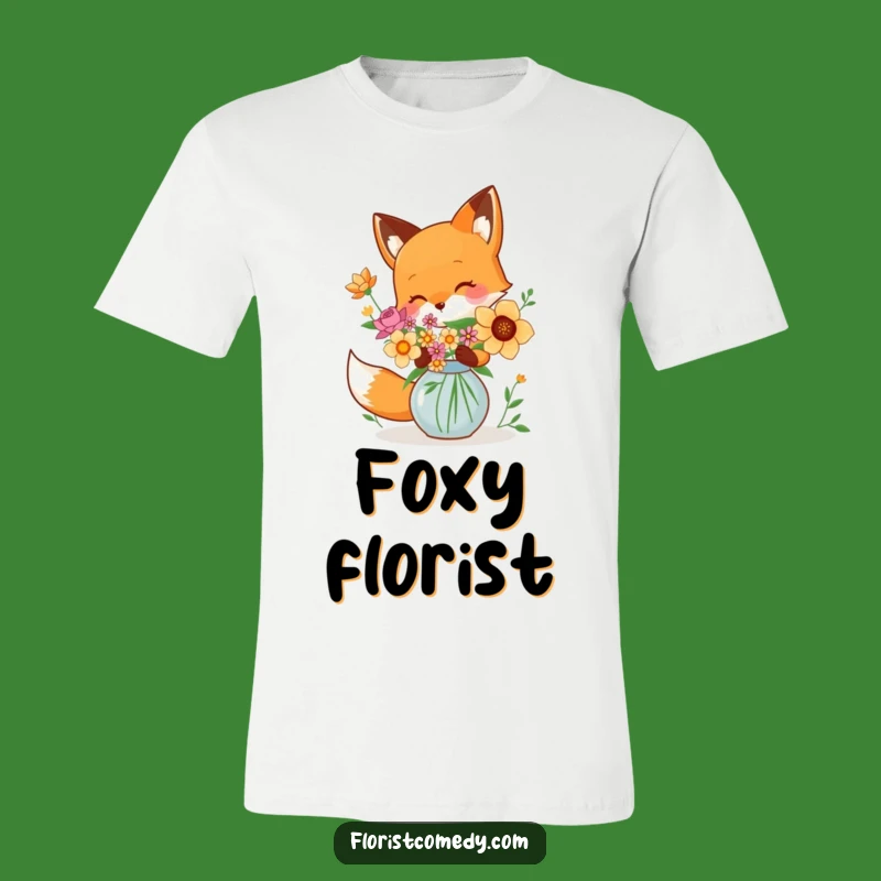 Funny Fox Flower Arranging Tee - Stylish & Humorous Apparel